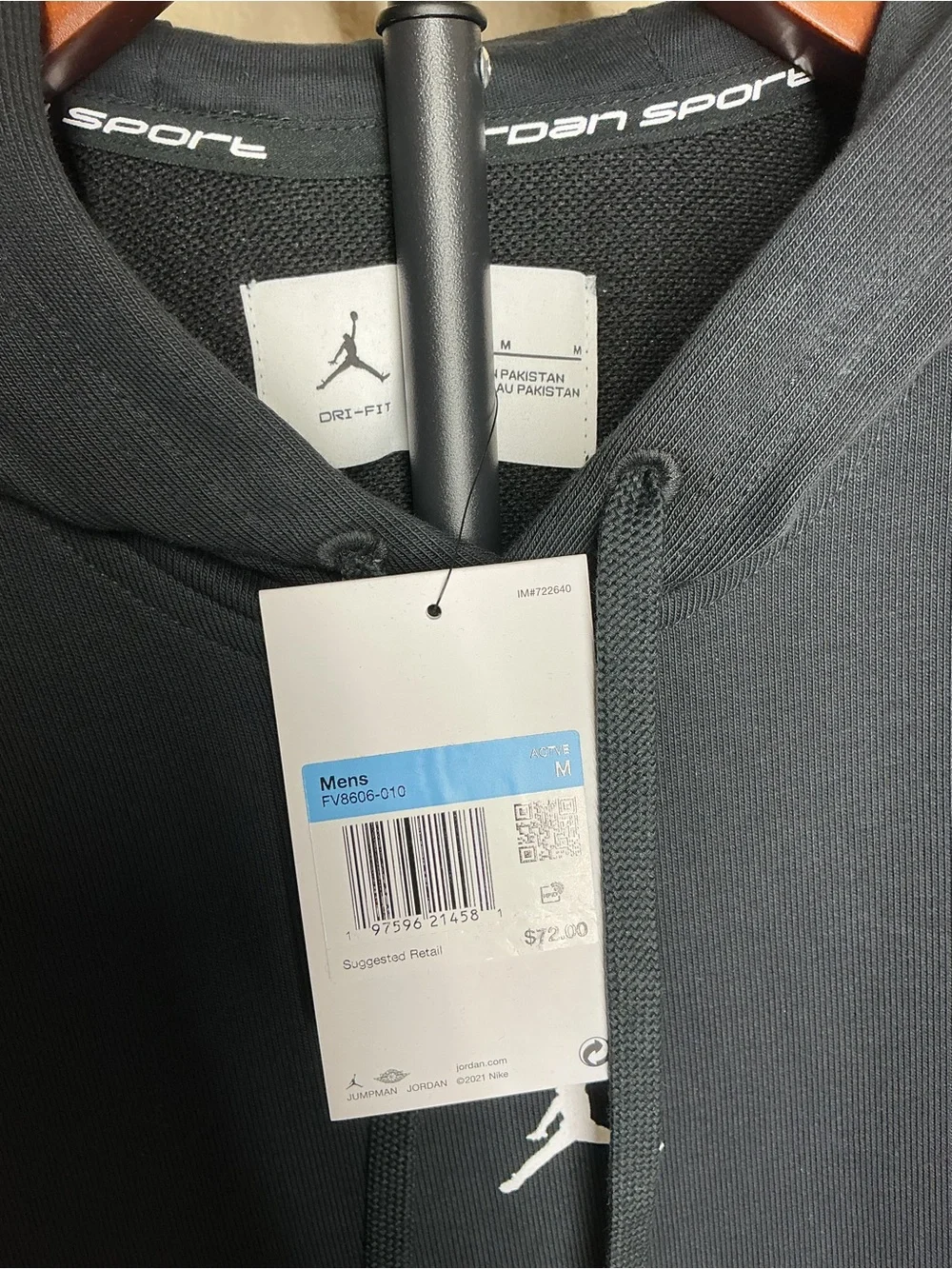 Nike Jordan Black Pullover Hoodie with Small White  Logo